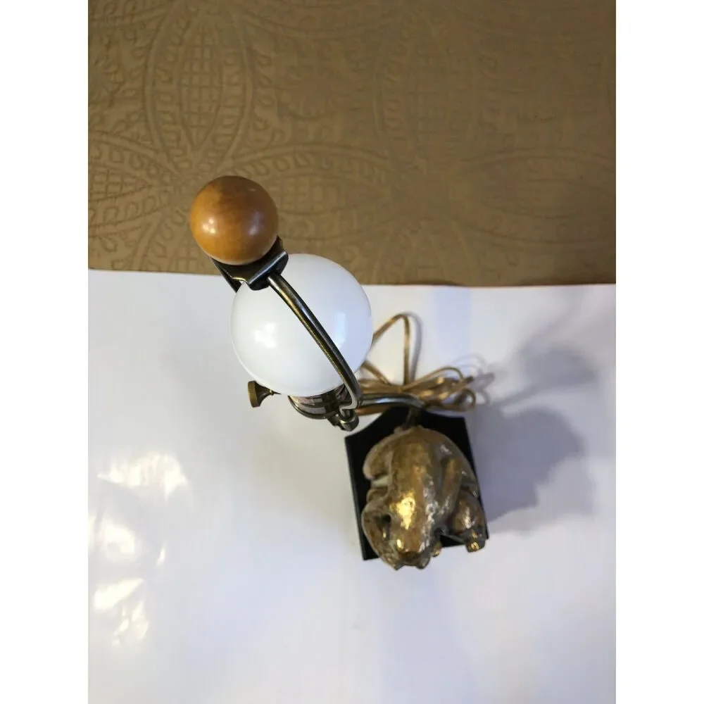 Vintage Bombay Co Three Wise Monkeys Brass Table Lamp See Hear Speak No Evil